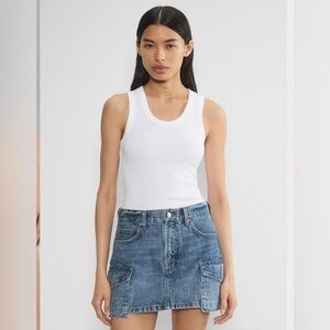 Aritzia Denim Forum Denim Skirt The 90s Mid Rise Cargo Mini Denim Skirt Size 23W